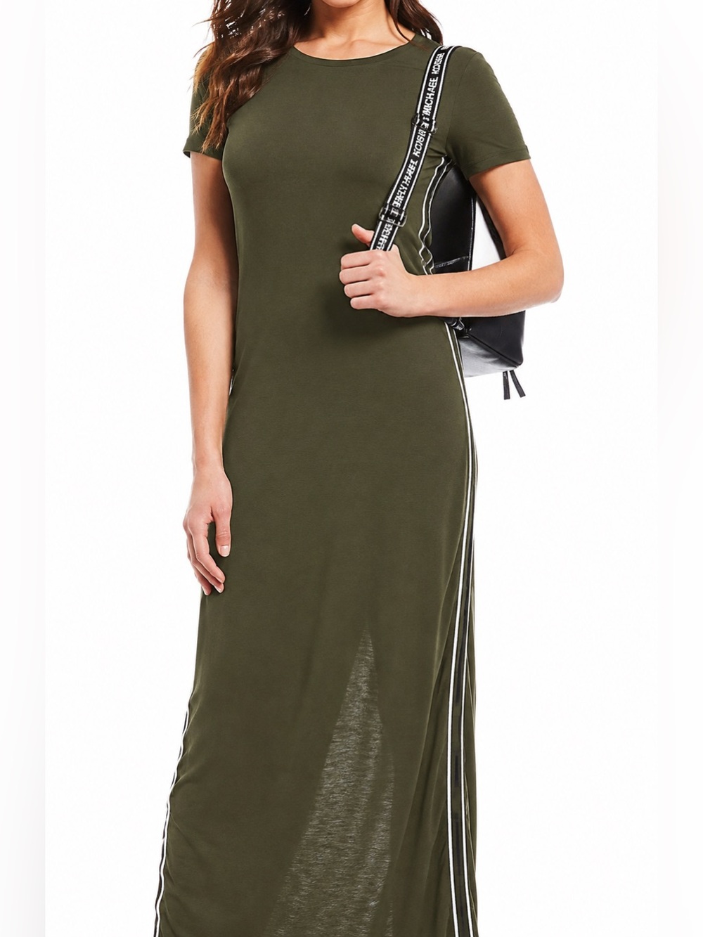 NWT Michael Kors Side-Tape Maxi Dress in Ivy/Olive